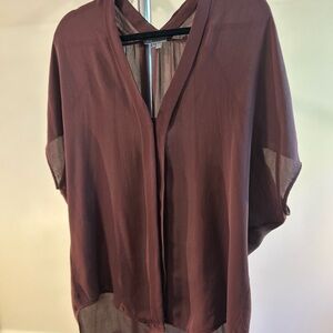 Vince Sheer Brown Blouse